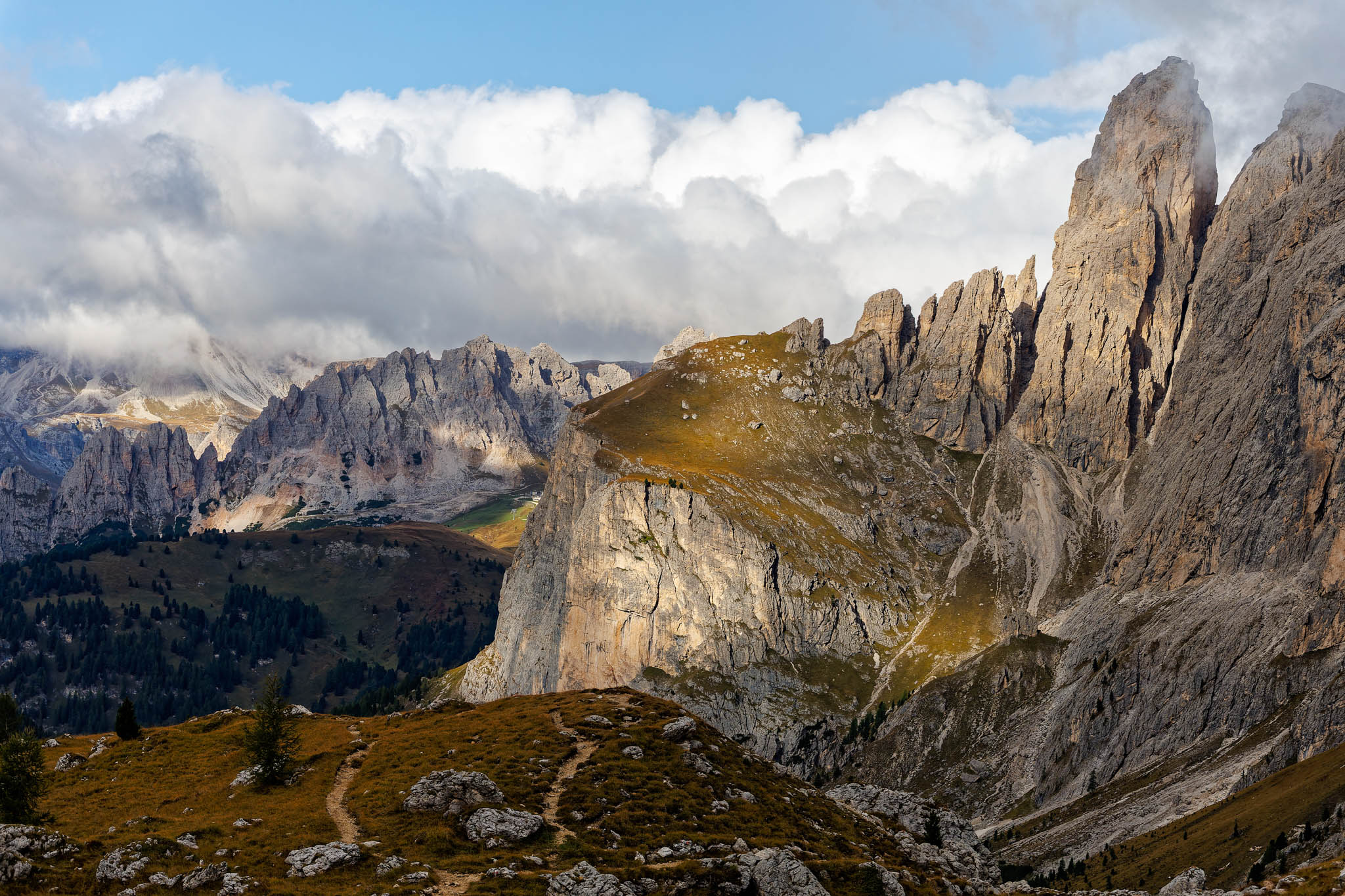 Panorama vom Grödner Joch aus